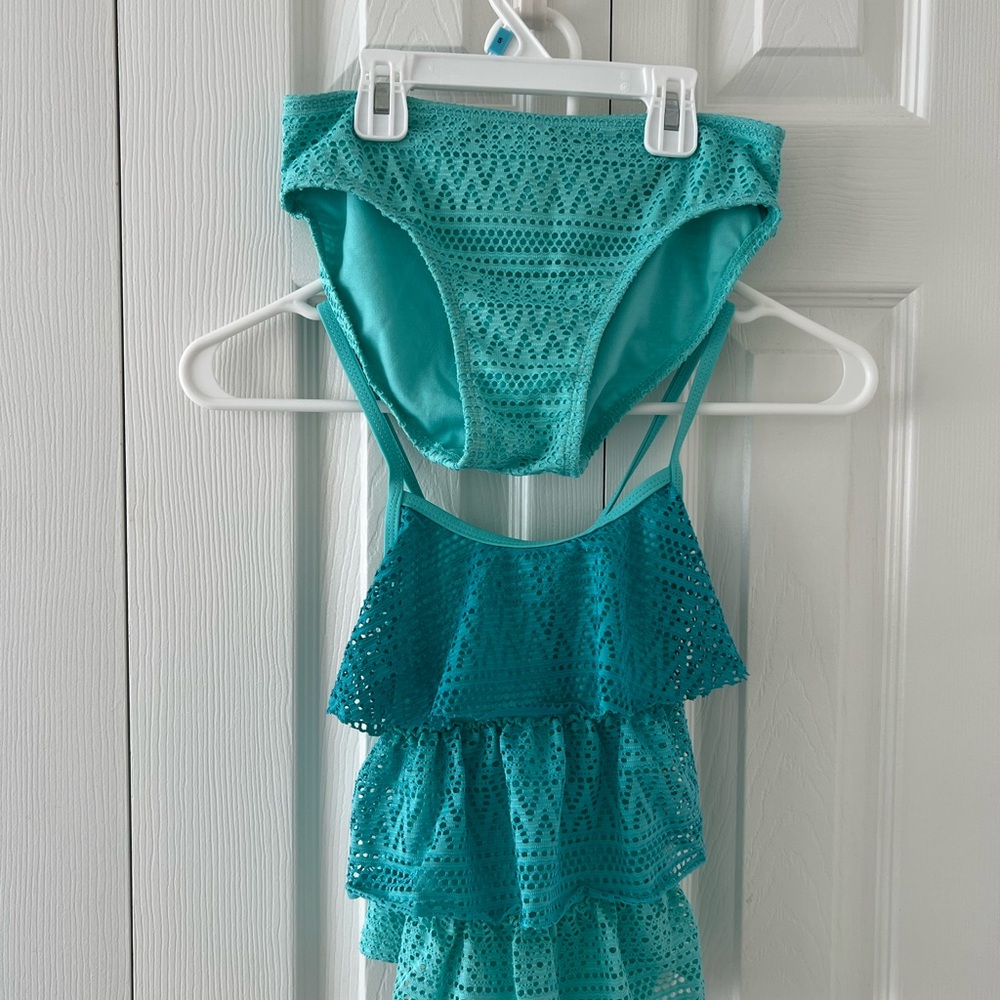 Teal Crochet Bikini Set